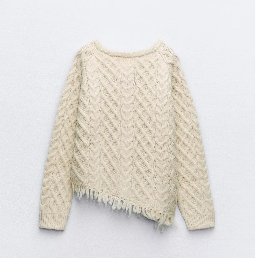 Zara Cream Cable Knit Sweater